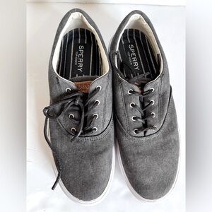 Sperry Mens Striper II Salt Washed CVO Sneakers Gray Boat Shoes STS16797 Size 10